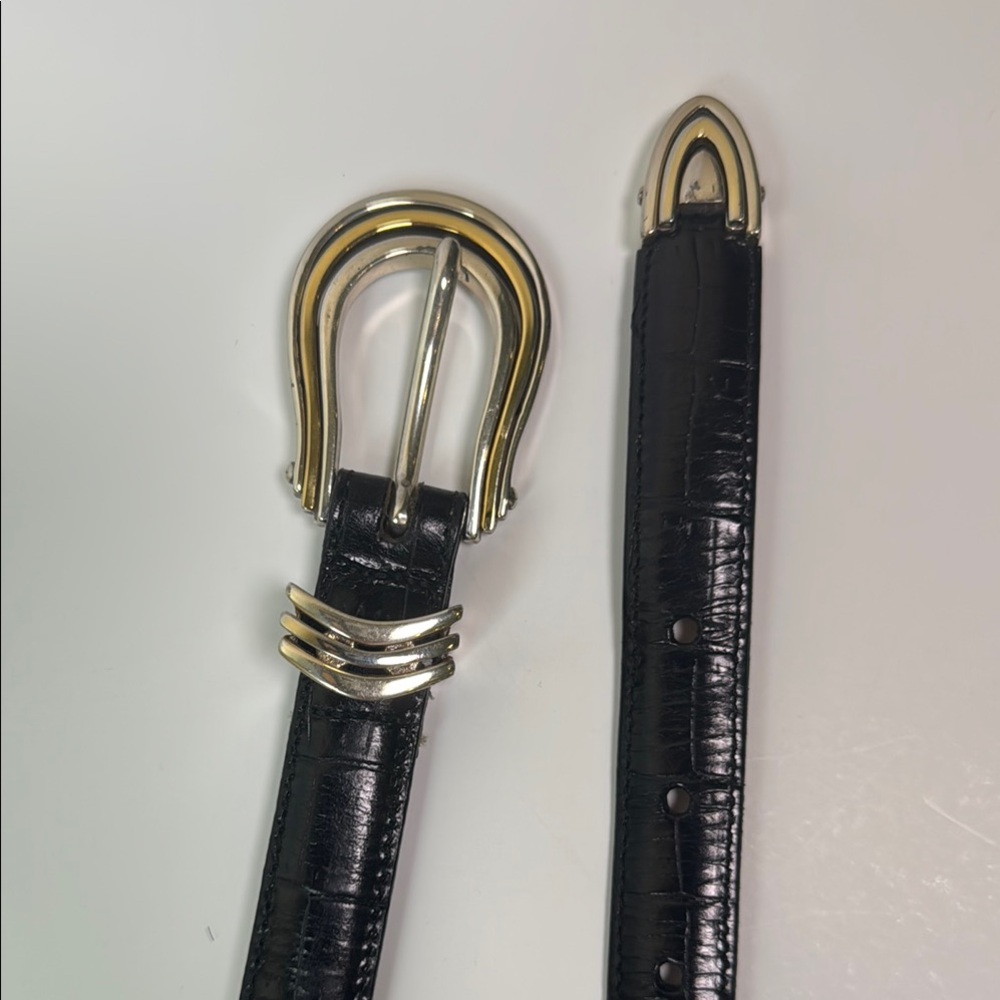 Brighton Black Belt with Gold Buckle